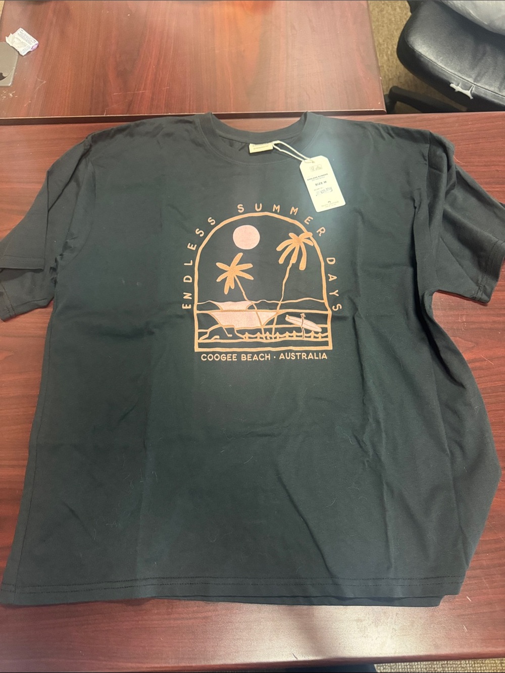 Coogee Beach Endless Summer Days Men's Graphic T‑Shirt - Black